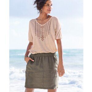 Garnet Hill Linen Mini Skirt size 14